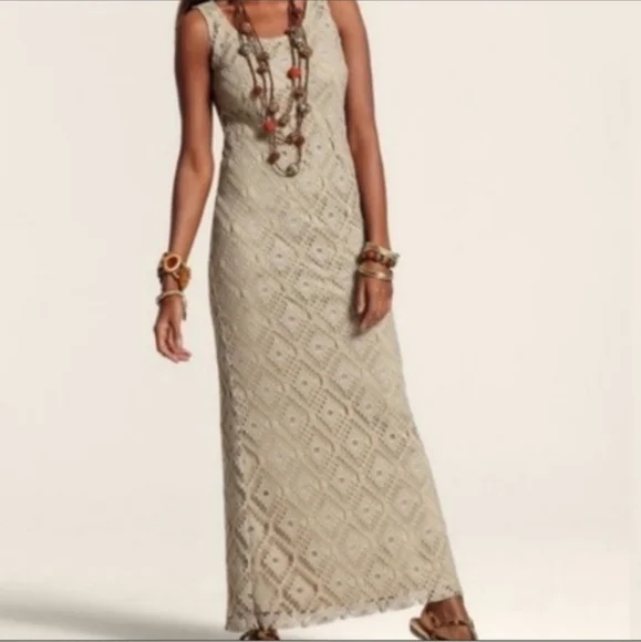 Chico's | Dresses | Chico Tan Lace Dress Size Size 78 | Poshmark